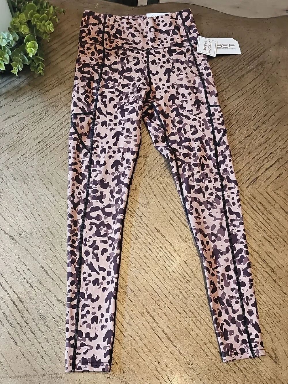 Leopard-Print High-Waist Leggings Size S NWT